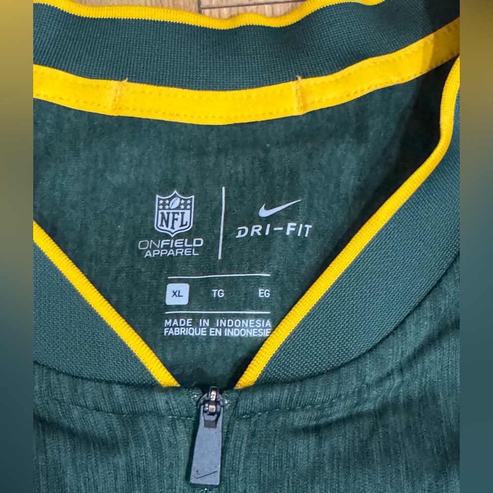 Nike Green Bay Packers Coach Sideline 1/4 Zip Pullover – Men’s XL - Picture 4 of 13